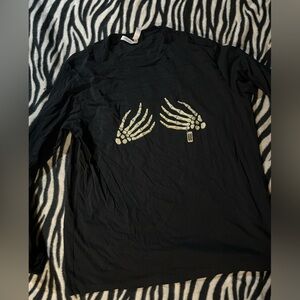 Skeleton hand t shirt
